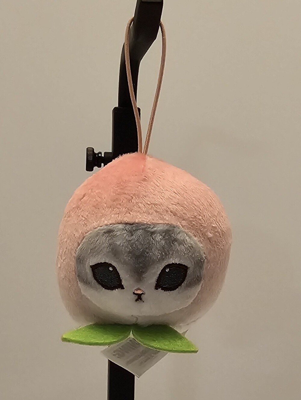 Gray Tabby Cat Peach Bag / Key Charm